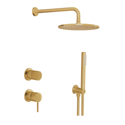 Σετ Εντοιχισμού ( μίκτης, κεφαλή τοίχου, τηλέφωνο ) La Torre Elle 2 Εξόδων Gold Brushed